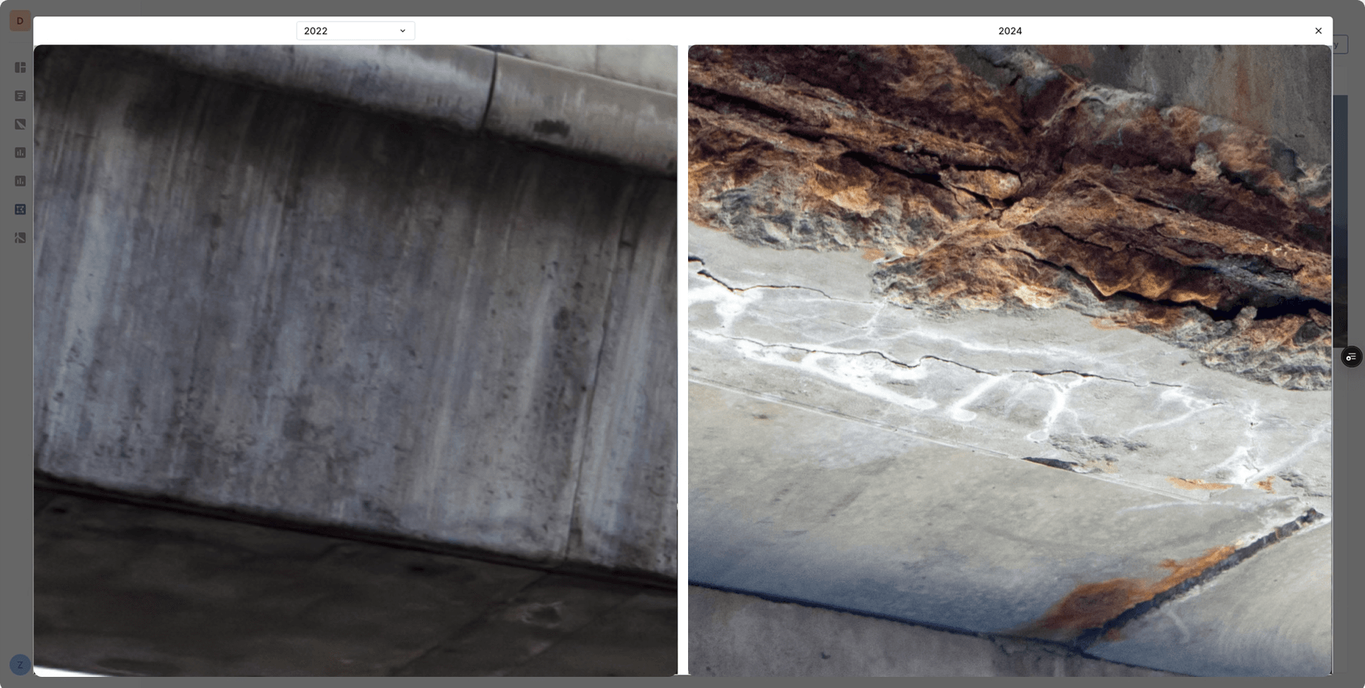 결함 상세 비교